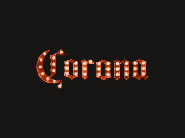 logo gratuit de la marque de bière Corona en néon orange