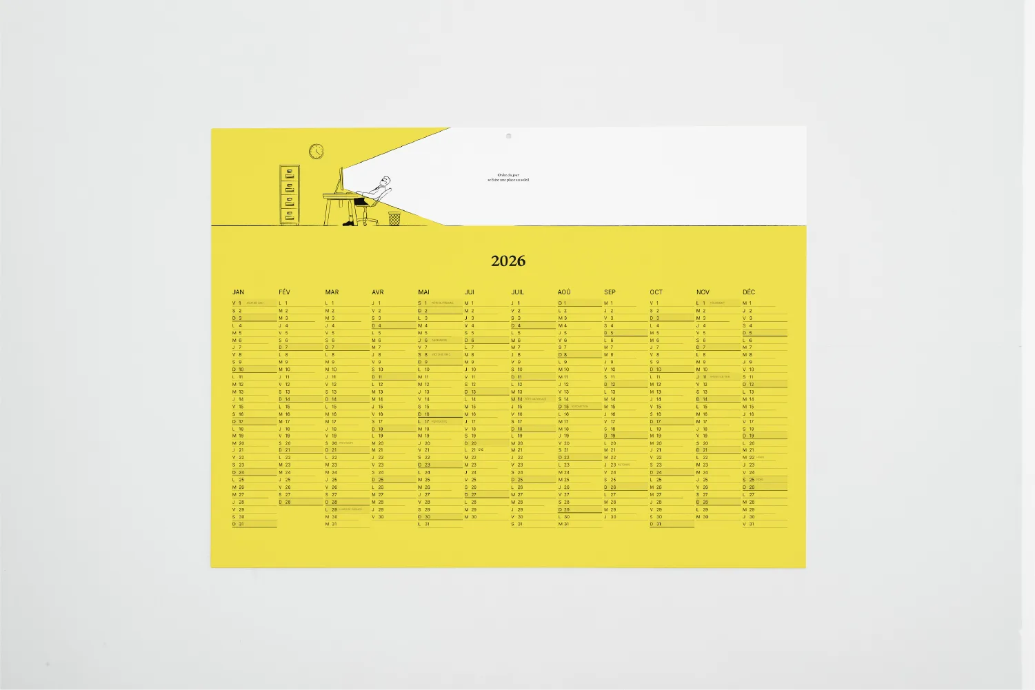 mockup calendrier buro