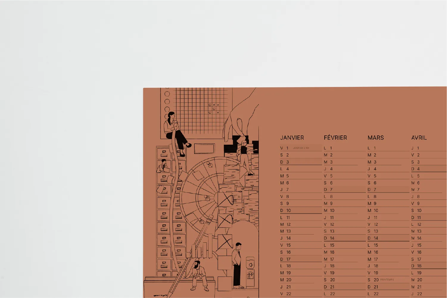 Mockup calendrier close up