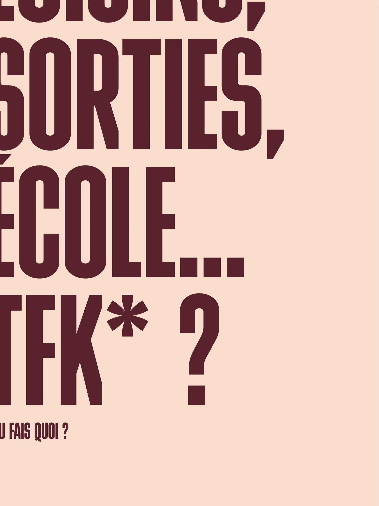 Zoom typographie affiche rouge
