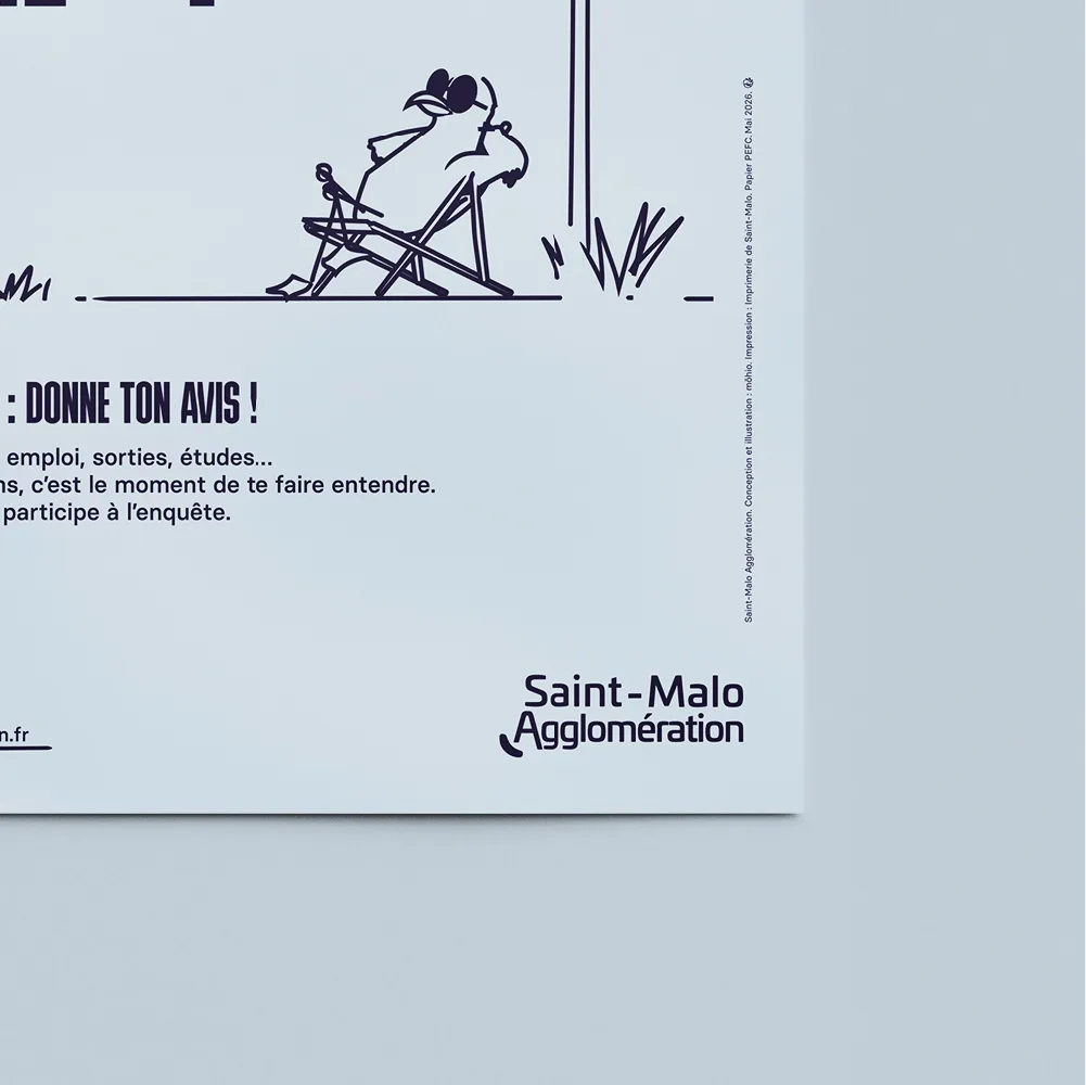 Zoom sur l'affiche bleue