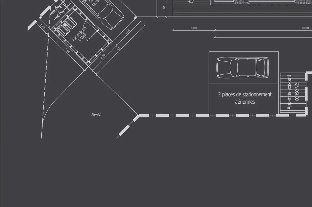 Plan d'architecte d'un projet réalisé pour Singulière Architecte